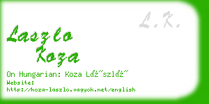 laszlo koza business card